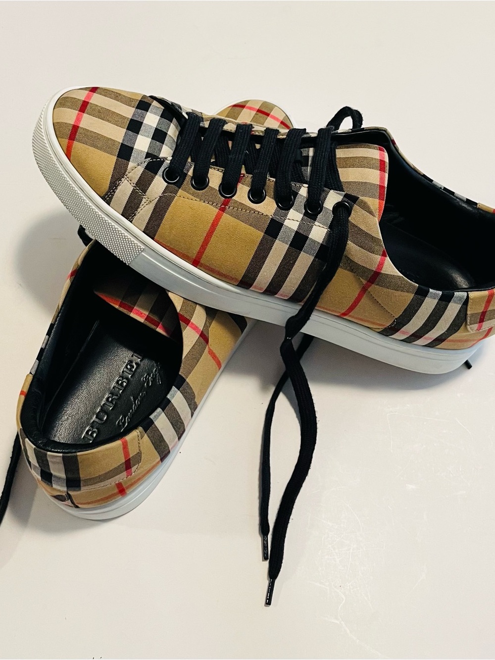 Burberry Men’s Westford Vintage Check Low Top Sneakers Size 41
